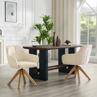 Chaise de salle à manger pivotante 360° (lot de 2), design moderne légèrement luxueux, 58,00x46,00x82,00 cm, Couleur naturelle(m-4)