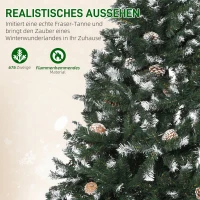 HOMCOM Kunstmatige Kerstboom, 676 Takken, 41 Kegels, besneeuwde toppen, brandwerend, 180 cm(m-5)