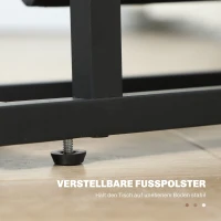 HOMCOM Bijzettafel in Metaal met Stoffen Tas en Glazen Blad, Smalle Tafel voor Woonkamer, Slaapkamer, Zwart(m-7)
