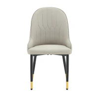 Lot de 2 chaises de salle à manger, dossier motif éclair stylé, déperlante et facile d'entretien, 47.3x44x91 cm, Gris chaud(m-2)