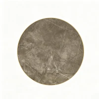 Table d'appoint ronde, plateau anti-rayures facile à nettoyer, 60x60x74 cm, Gris(m-6)