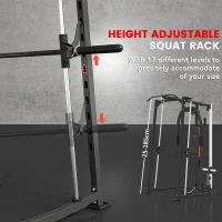 SPORTNOW 3-in-1 Smith Machine with Dual Cable Pulley System, Chest Press Station, 17-Level Squat Rack and Barbell Bar(m-14)