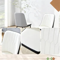 Lot de 2 chaises de salle à manger modernes, assise rembourrée, embouts antidérapants, 43x41.5x89 cm, Blanc+Noir(m-6)