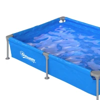 Outsunny Metal Frame Swimming Pool, Rectangular Above Ground Frame Pool with Repair Patch, 229 x 160 x 43 cm, Blue(m-11)