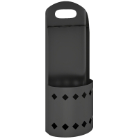 Outsunny Ensemble serviteur de cheminée 4 pièces, accessoire outils cheminee avec balai pelle tisonnier et support, en métal noir