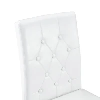 Lot de 4 chaises de salle à manger, style luxe européen, patins antidérapants et silencieux, 42x46x89 cm, Blanc+Argenté(m-6)