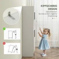 HOMCOM Keukenkast, voorraadkast voor keuken, woonkamer, eetkamer, kasten, planken, magnetronplateau, spaanplaat, wit(m-6)