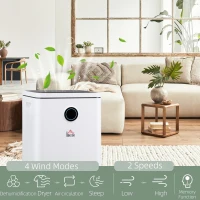 HOMCOM 10L/Day Dehumidifier with 2.5L Water Tank, Digital Display, Intelligent & Sleep Mode, 24H Timer, Laundry Clothes Drying, for Home and Large Room Basement(m-6)