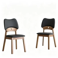 Lot de 2 chaises de salle, design papillon, confortable et facile d'entretien, 51x43x87.5 cm, Noir(m-2)