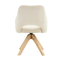 Lot de 2 chaises pivotantes style rétro luxe léger, revêtement en tissu structuré, 45x48x85 cm, Couleur naturelle(m-12)