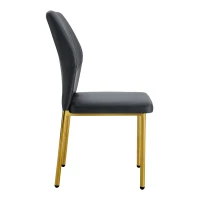 Lot de 4 chaises de salle à manger, style léger-luxe, patins antidérapants, 43x42.6x93 cm, Noir+Doré(m-11)