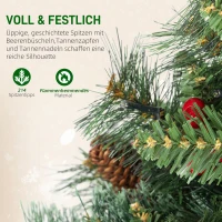 HOMCOM Kunstkerstboom 120 cm met 100 LED's, 8 lichtmodi, 214 takpunten(m-6)