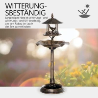 Outsunny Vogelbad Vintage Design, Weerbestendig, 50cm × 50cm × 113cm, Messing(m-6)