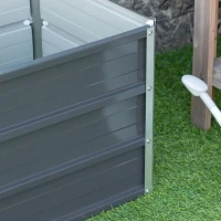 Outsunny 108L Raised Garden Bed, Galvanized Steel Elevated Planter Box w/ Installation Gloves for Backyard, Patio to Grow Vegetables, Herbs, and Flowers, 66 x 47 x 40cm, Grey(m-7)