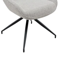 Chaise de salle à manger pivotante 360°, accoudoirs, patins réglables antidérapants, 50x50x87 cm, Gris+Beige(m-6)