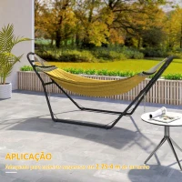 Outsunny Suporte para Rede Comprimento 278 cm Corrente Ajustável com Estrutura de Aço para Redes de 2,75-4 m Capacidade 150 kg Preto(m-6)
