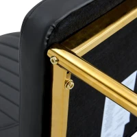 Lot de 4 chaises de salle à manger, style léger-luxe, patins antidérapants, 43x42.6x93 cm, Noir+Doré(m-10)