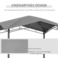 Outsunny Tuinpaviljoen paviljoen overkapping zonwering partytent prieel 3 x 3 m(m-4)