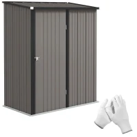 Outsunny Tuinschuur tuinschuurtje, afsluitbare deur, weervast, 161,5 cm x 94,5 cm x 196 cm, Zwart(m-11)