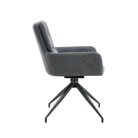 Chaise pivotante de salle, manger style luxe léger européen, lot de 2, patins antidérapants, 55x50x85 cm, Gris foncé(m-11)