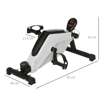 HOMCOM Magnetic Pedal Exerciser, 8-Level Adjustable Resistance Mini Exercise Bike for Arms and Legs Rehabilitation Training, Portable Trainer Fitness Equipment for Elderly People Home, Office Workout(m-3)
