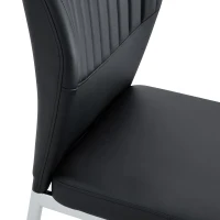 Lot de 4 chaises de salle à manger, style léger-luxe, patins antidérapants, 43x42.6x93 cm, Noir+Argenté(m-9)