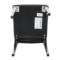 Lot de 4 chaises de salle à manger, style luxe européen, patins antidérapants et silencieux, 42x46x89 cm, Noir+Argent(m-8)