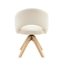Lot de 2 chaises pivotantes style rétro, piètement 4 pieds en bois massif, patins antidérapants, 46x49x84 cm, Couleur naturelle(m-12)
