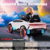 AIYAPLAY 12V Licensed Lamborghini Electric Cars for Kids, Ride On Car with Remote Control for 3-6 Years Old, White(m-9)