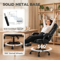 HOMCOM Executive Home Office Chair Reclining Function Footrest Computer Desk Chair High Back, Black(m-8)