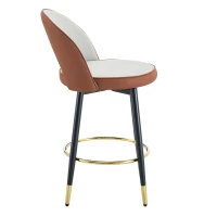 Tabouret de bar pivotant 360°, design moderne, structure métal, lot de 2, 47,40x44,00x92,00 cm, Gris clair(m-11)