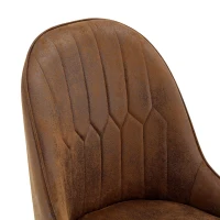 Lot de 2 chaises de salle à manger, dossier motif éclair stylé, déperlante et facile d'entretien, 47.3x44x91 cm, Marron+Noir(m-5)