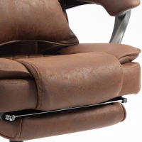 HOMCOM Executive Office Chair, Leathaire Big and Tall Office Chair 180 kg with Wide Seat, Reclining, Lumbar Support, Brown(m-13)