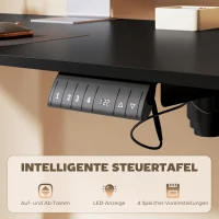 Vinsetto Verstelbaar Zit-Stabureau Computertafel, 140 cm x 70 cm x 116 cm, Zwart(m-5)