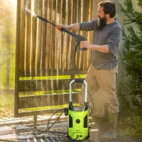 Outsunny 1800W 150-Bar Pressure Washer, with Adjustable Nozzle - Green(m-11)