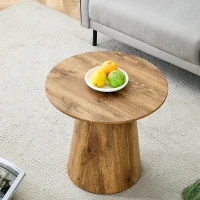 Table d'appoint ronde, patins feutre antidérapants et entretien facile, 50x50x48 cm, Couleur naturelle(m-4)