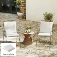 Outsunny Outdoor Seat Cushions Set of 2 with Ties, Waterproof Garden Seat Pads, Cream White(m-10)