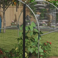 Outsunny Plantenbeschermingsnet, Vogelbescherming, met Deur en Stabiel Stalen Frame, 1,2x1,5x1,5m, Zwart/Zilver(m-9)