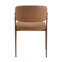 Chaise de salle à manger moderne rembourrée, design épuré, dossier ergonomique, 51x49x78 cm, Marron(m-11)