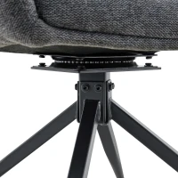 Chaise pivotante de salle, manger style luxe léger européen, lot de 2, patins antidérapants, 55x50x85 cm, Gris foncé(m-9)