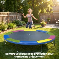 SPORTNOW Coussin de protection trampoline 305cm avec cordon élastique résistant aux intempéries et UV anti-déchirure, multicolore(m-13)