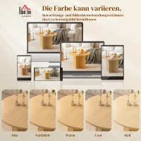 HOMCOM Runder Couchtisch, Bambus-Wohnzimmertisch mit Kreuzfuß, Natur(m-7)