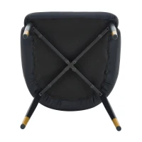Lot de 2 chaises de salle à manger, dossier motif éclair stylé, déperlante et facile d'entretien, 47.3x44x91 cm, Noir(m-8)