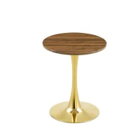 Table d'appoint ronde, style mid-century, pieds antidérapants, usage multifonction, 60x60x72 cm, Noyer(m-2)