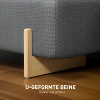 HOMCOM Hocker met opbergruimte, Opbergbank met schuimrubber bekleding, Linnenlook, 111 x 44 x 44,5 cm, Donkergrijs(m-6)
