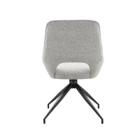 Chaise de salle à manger pivotante 360°, accoudoirs, patins réglables antidérapants, 50x50x87 cm, Gris+Beige(m-11)