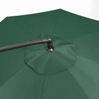 Outsunny 3 m Overhanging Cantilever Parasol, with Cross Base - Dark Green(m-12)