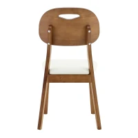 Lot de 2 chaises de salle à manger modernes, poignée de transport et assise rembourrée, facile à nettoyer, 50x44x88 cm, Blanc(m-11)