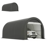 Outsunny Tendone da Giardino per Auto e Attrezzi con Ingresso a Cerniera, Picchetti e Funi, 500x300x240 cm(m-11)