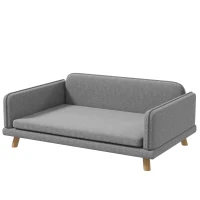 PawHut Pet Sofa for Medium Dogs, with Water-Resistant Fabric, Four Legs - Grey(m-11)